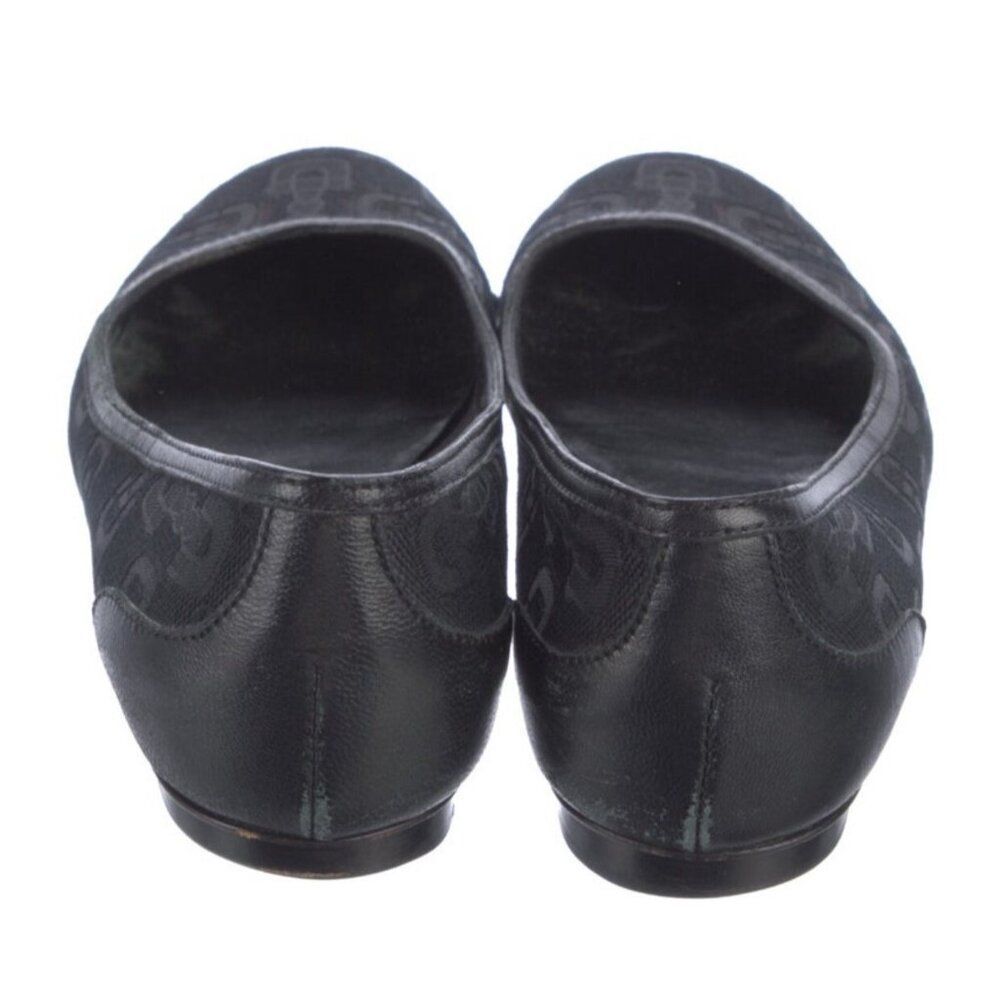 Gucci Authentic Solid Black Canvas Round Toe Ball… - image 4